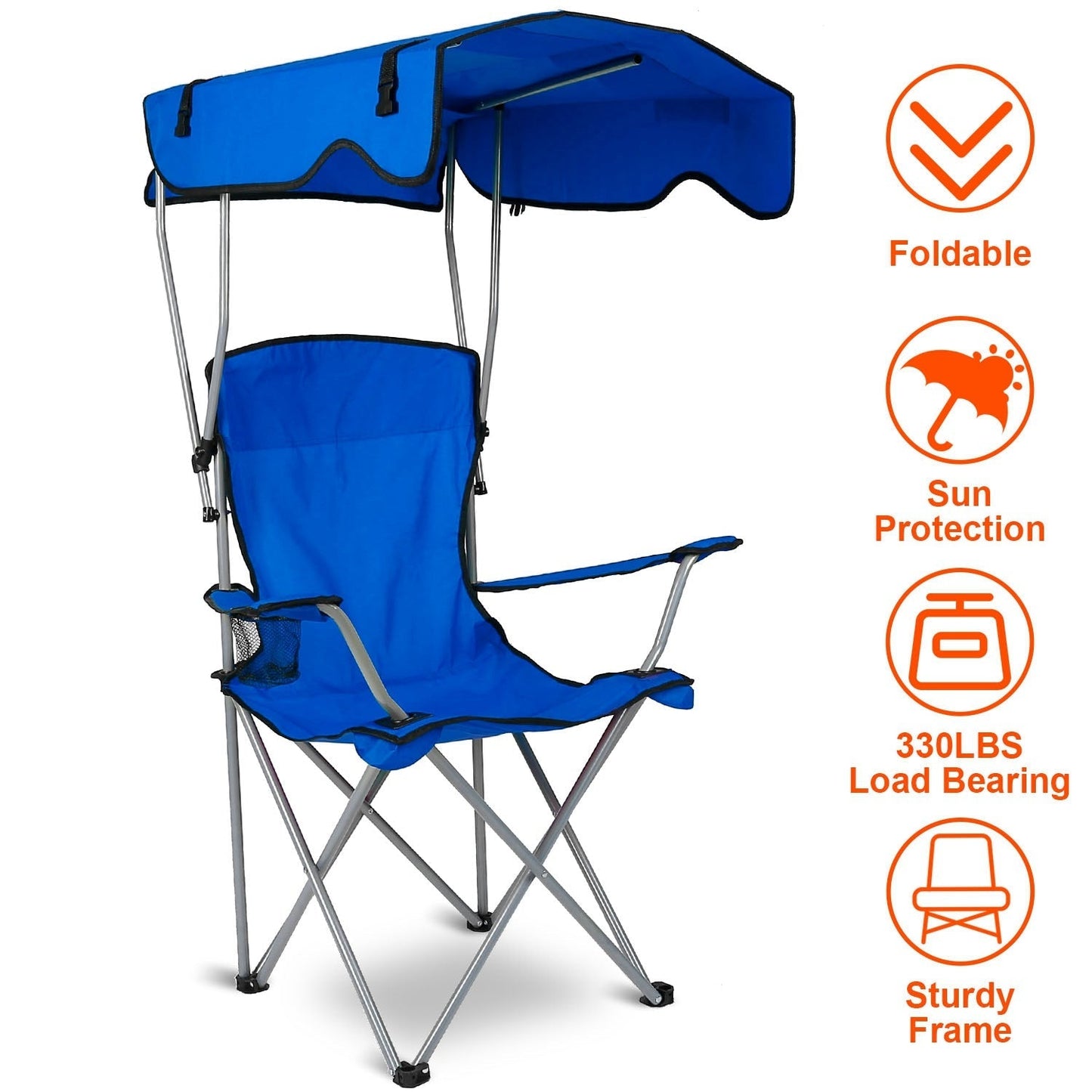 Foldable Beach Canopy Chair Sun Protection Camping Lawn Canopy Chair