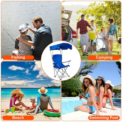 Foldable Beach Canopy Chair Sun Protection Camping Lawn Canopy Chair