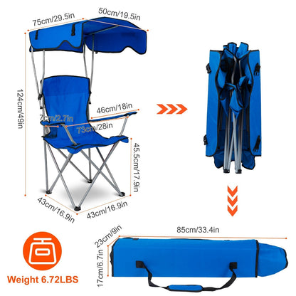 Foldable Beach Canopy Chair Sun Protection Camping Lawn Canopy Chair