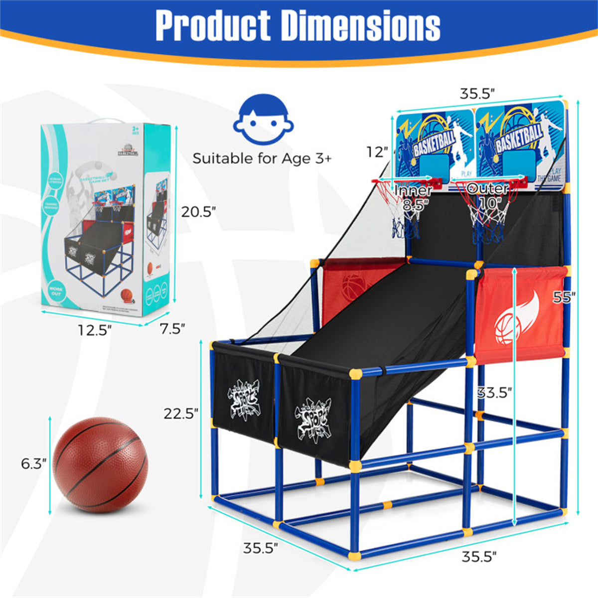 Dual Shot Kids Basketball Arcade Game