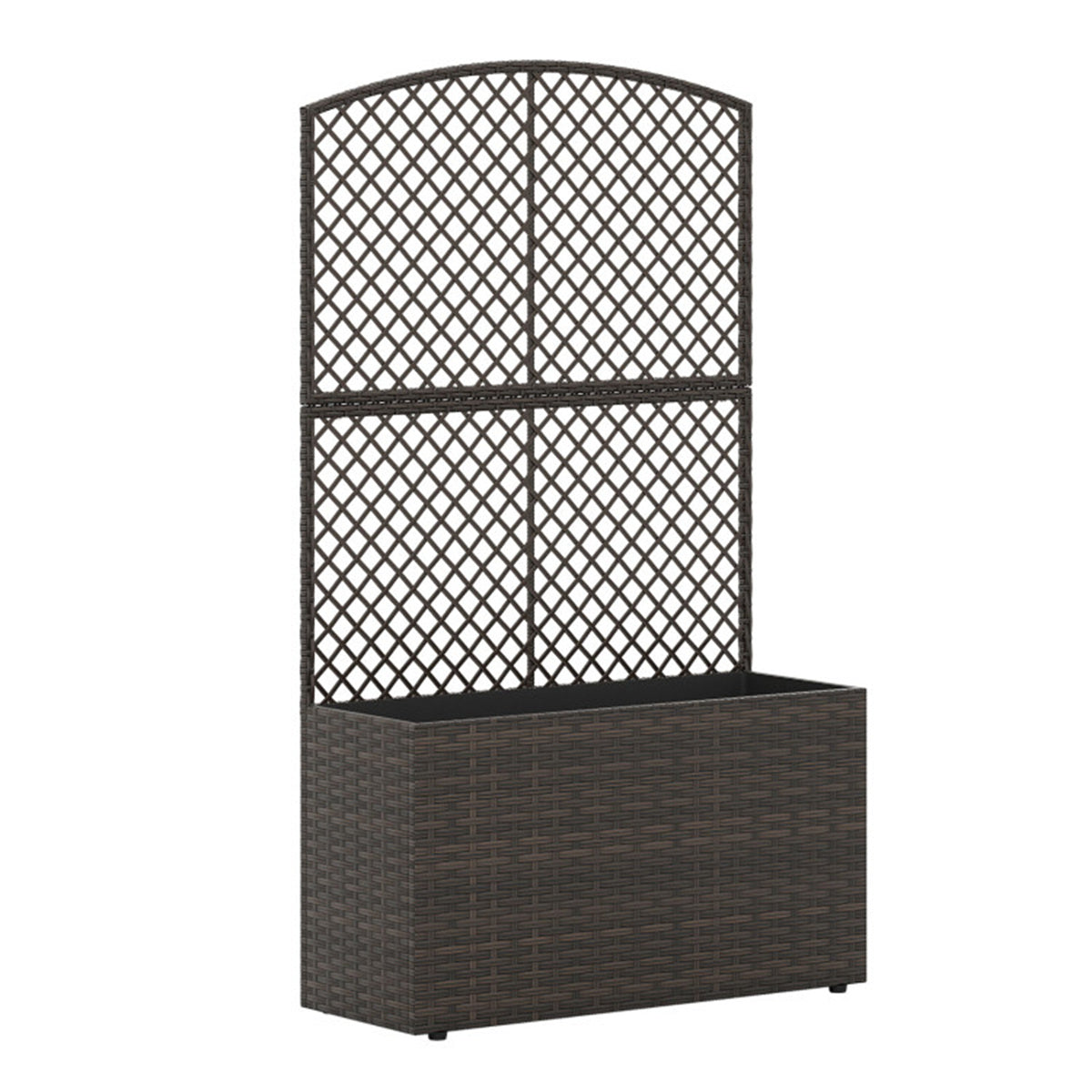 49" Brown PE Rattan Raised Garden Bed