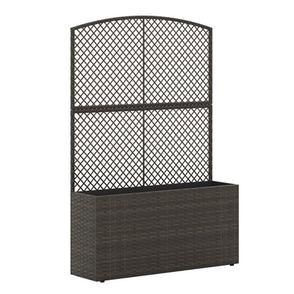 58" Brown PE Rattan Raised Garden Bed