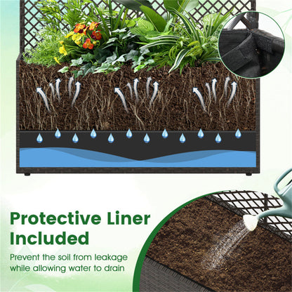 58" Brown PE Rattan Raised Garden Bed
