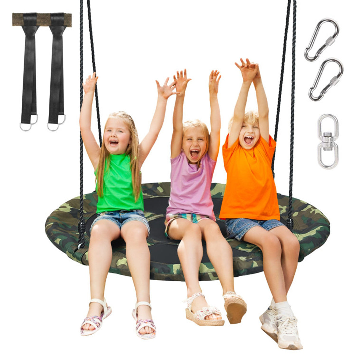 Heavy-Duty Steel Round Tree Swing