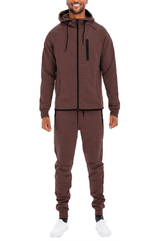 Men's Full Zip Sweat Pant Sweat Set - MONLANE