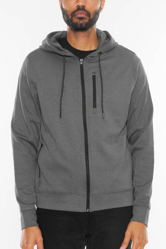 Heathered Zip Up Jacket
