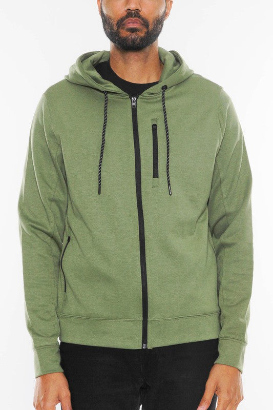 Heathered Zip Up Jacket