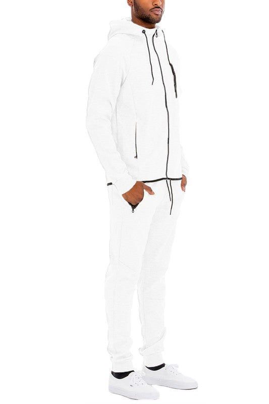 Men's Full Zip Sweat Pant Sweat Set - MONLANE