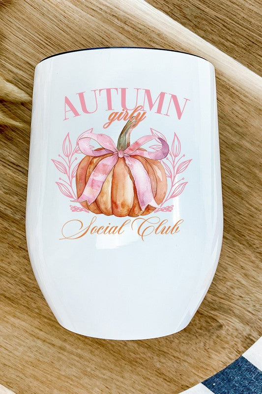 Fall Girly Wine Cup Tumbler