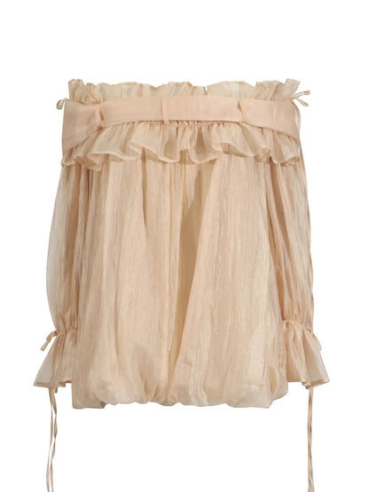 Ruffle Off-Shoulder Flounce Sleeve Blouse