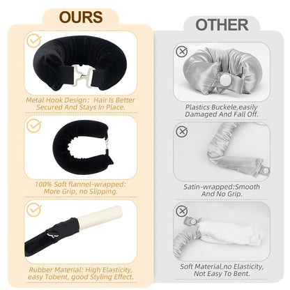 Overnight Heatless Hair Curler-Black