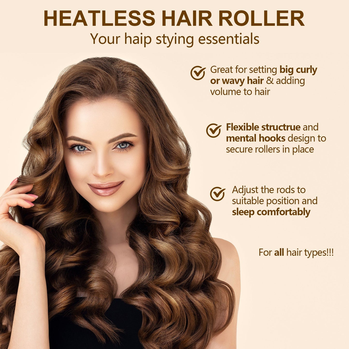 Overnight Heatless Hair Curler-Pink