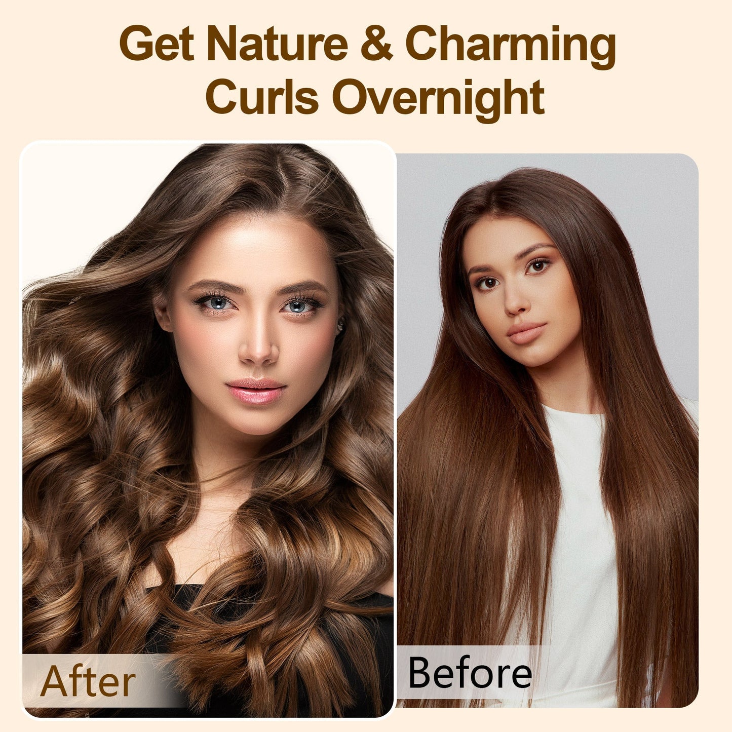 Satin Heatless Hair Curler=Black