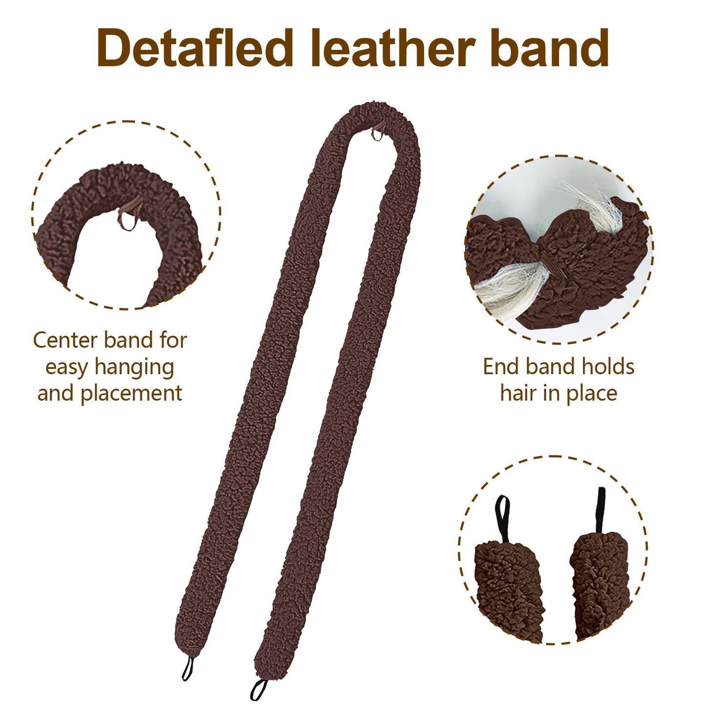 Satin heatless hair curler - Brown