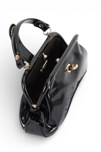 Push Lock Top Handle Convertible Clutch