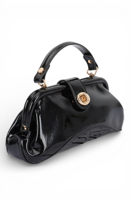 Push Lock Top Handle Convertible Clutch