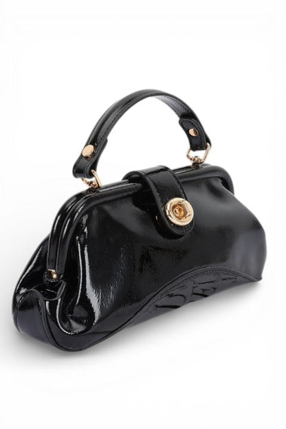 Push Lock Top Handle Convertible Clutch