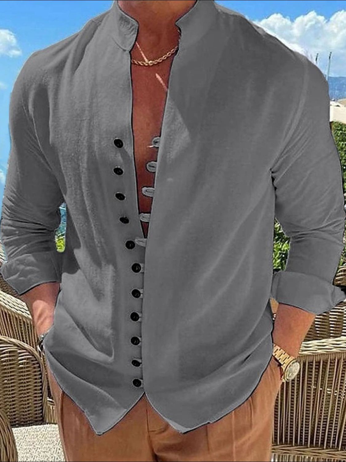 Men's Full Size Long Sleeve Shirt