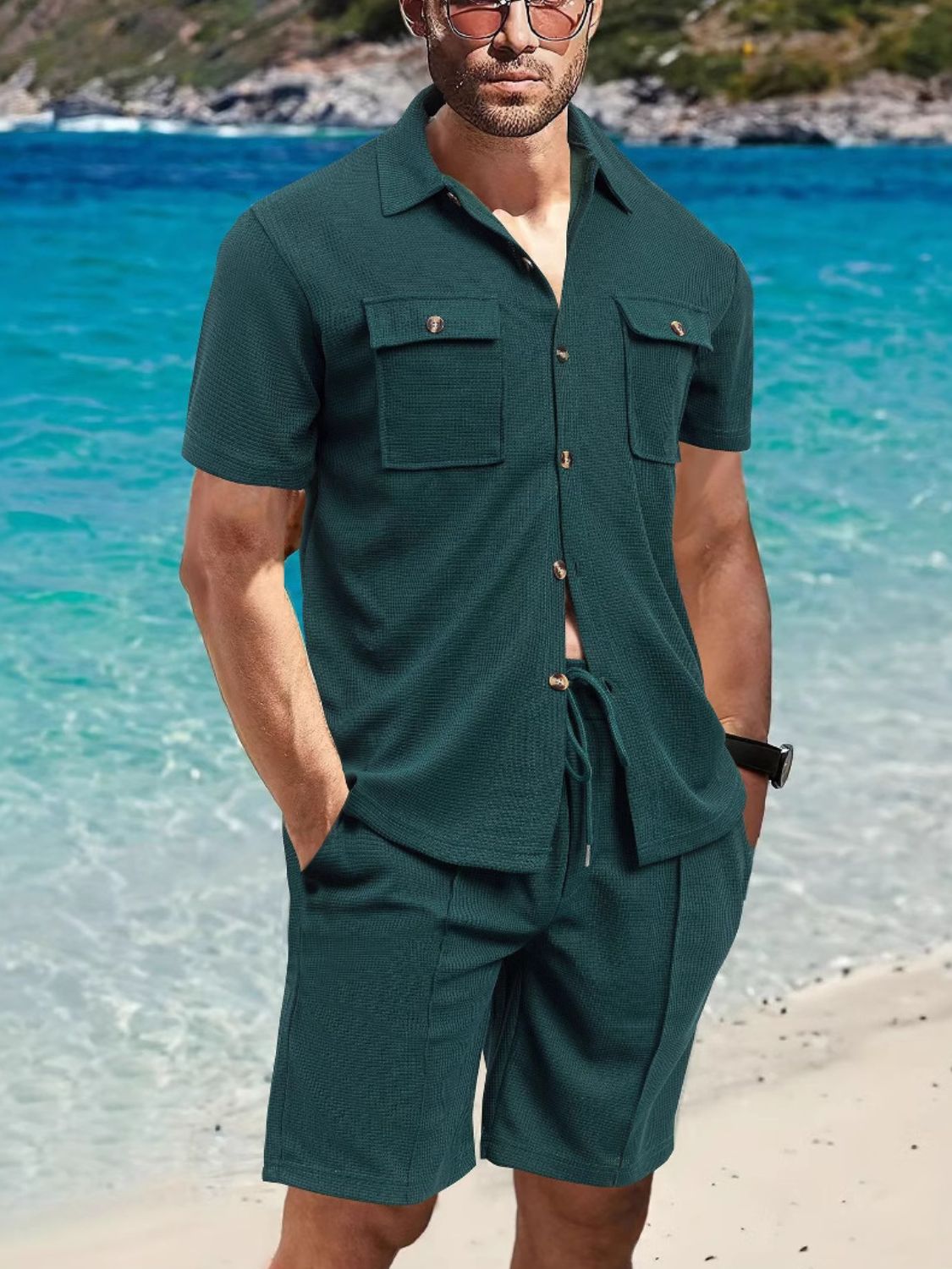 Men's Full Size Shorts Set