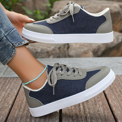 Round Toe Lace Up Sneakers