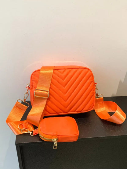 Quilted Crossbody Bag with Mini Pouch