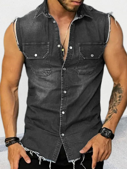 Men's Sleeveless Denim Shirt