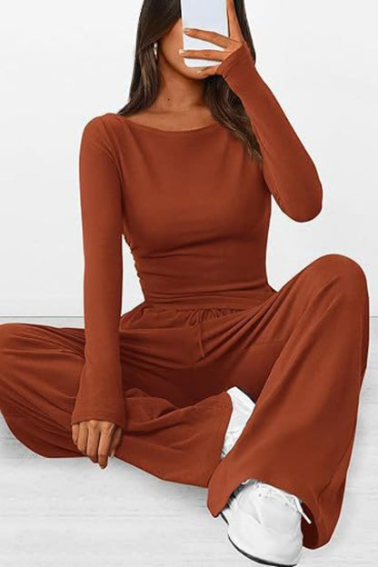 Long Sleeve Top Pants Set - MONLANE