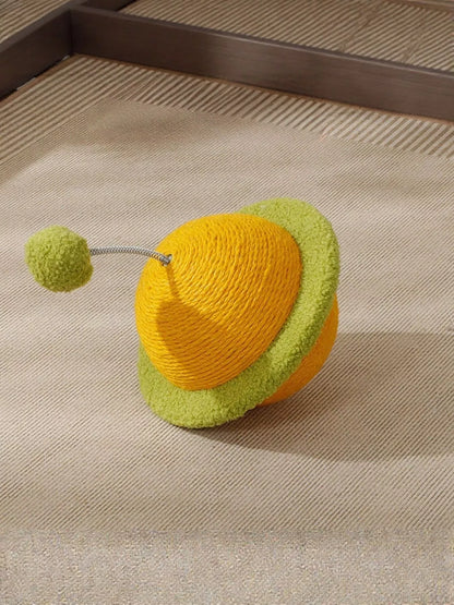 Planet-Shaped Interactive Cat Toy with Sisal Scratching Surface