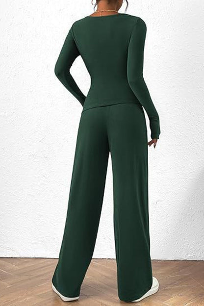 Long Sleeve Top Pants Set - MONLANE