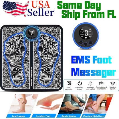 Electric Foot Massager Pad Blood Circulation Muscle Stimulator Mat 19 Levels and 8 Modes-Massage Mat