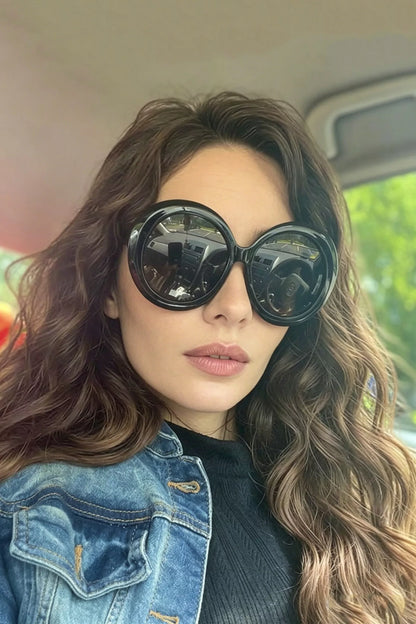 Oversized Round Frame Fashion Sunglasses