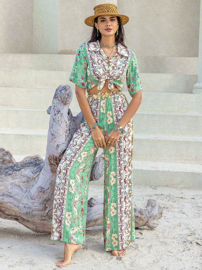 Floral Printed Pants Set