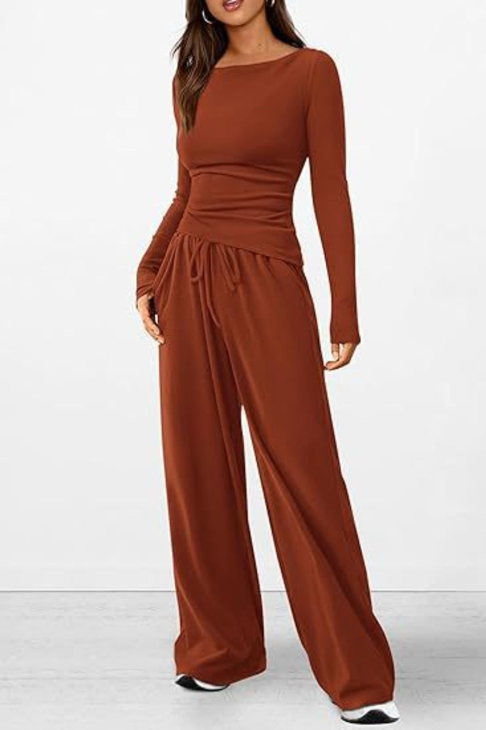 Long Sleeve Top Pants Set - MONLANE