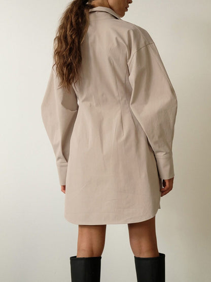 Button Up Long Sleeve Shirt Dress