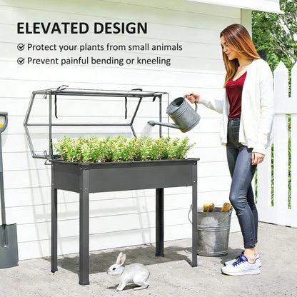Garden Bed with Mini Greenhouse