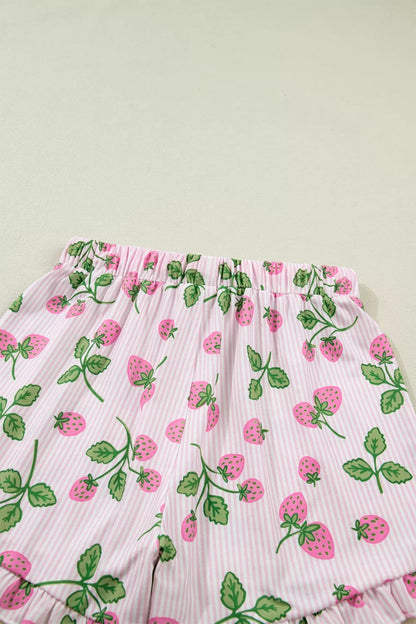 Striped Strawberry Pajama Set