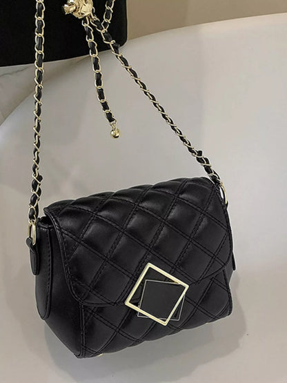 Quilted Flap Chain Crossbody Bag