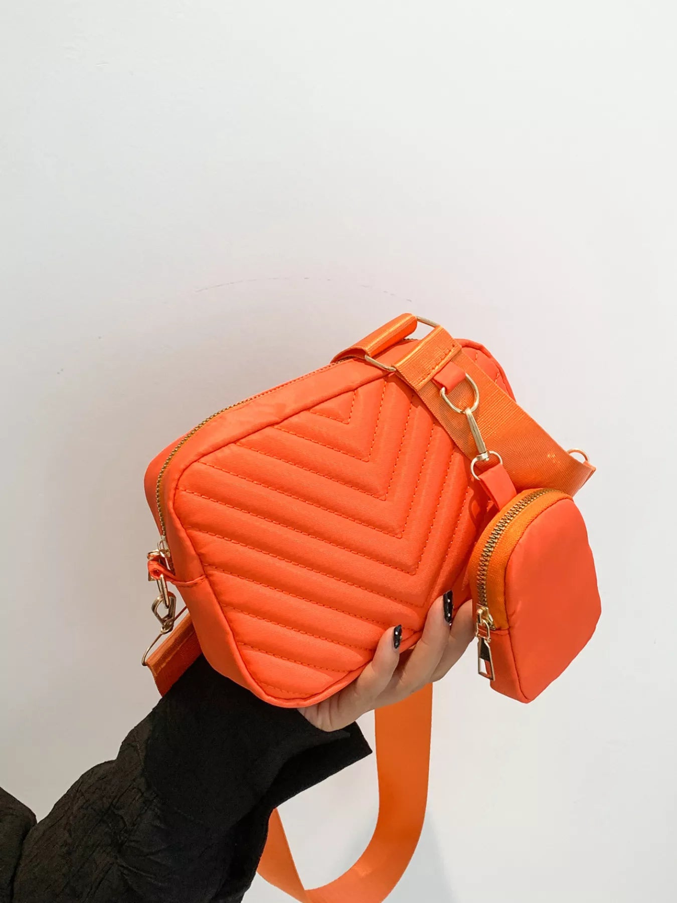 Quilted Crossbody Bag with Mini Pouch
