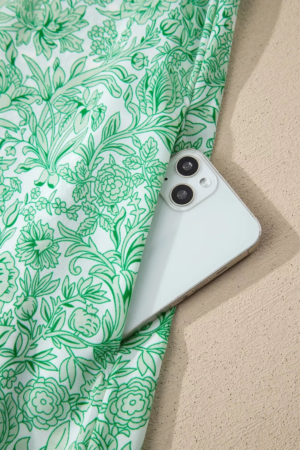 Contrast Trim Floral Midi Dress