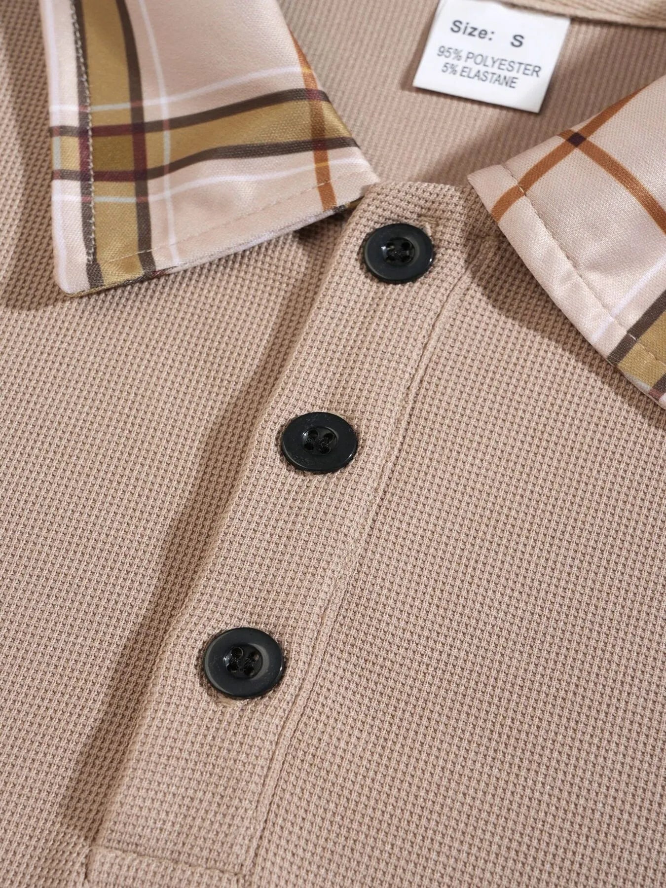 Men's Classic Plaid Collar Polo and Shorts Set