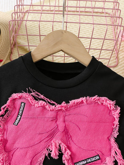 Children's Raw Hem Tee and Skirt Set