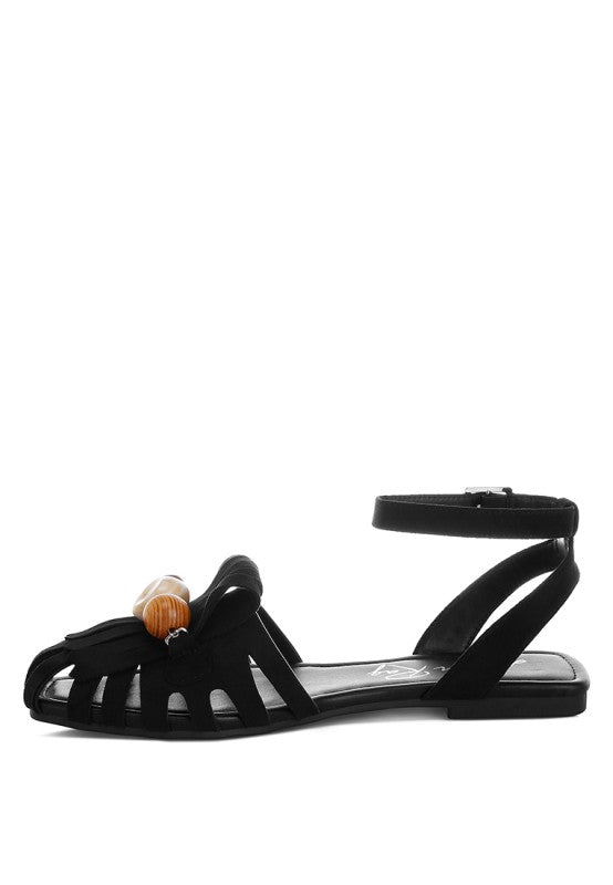 Corvina Bead Embellished Cut Work Flats