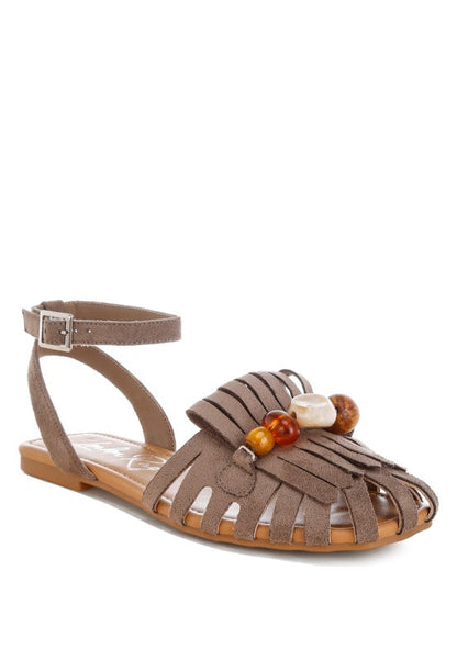Corvina Bead Embellished Cut Work Flats