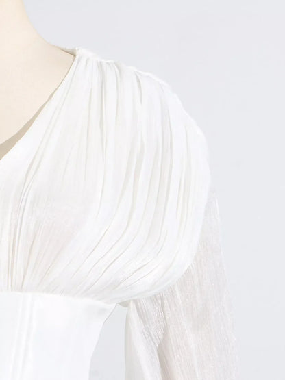 Ruffle Balloon Sleeve Mini Dress