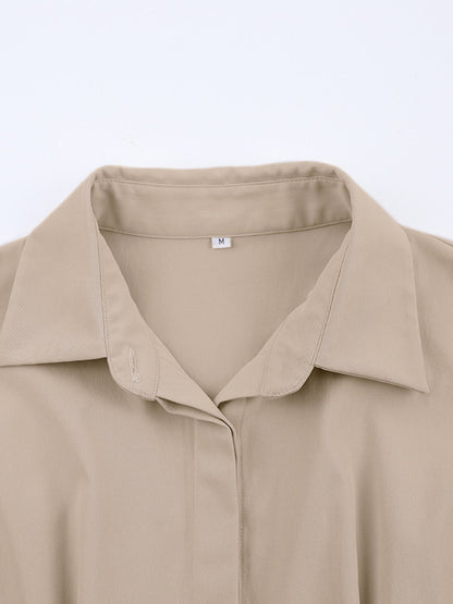 Button Up Long Sleeve Shirt Dress