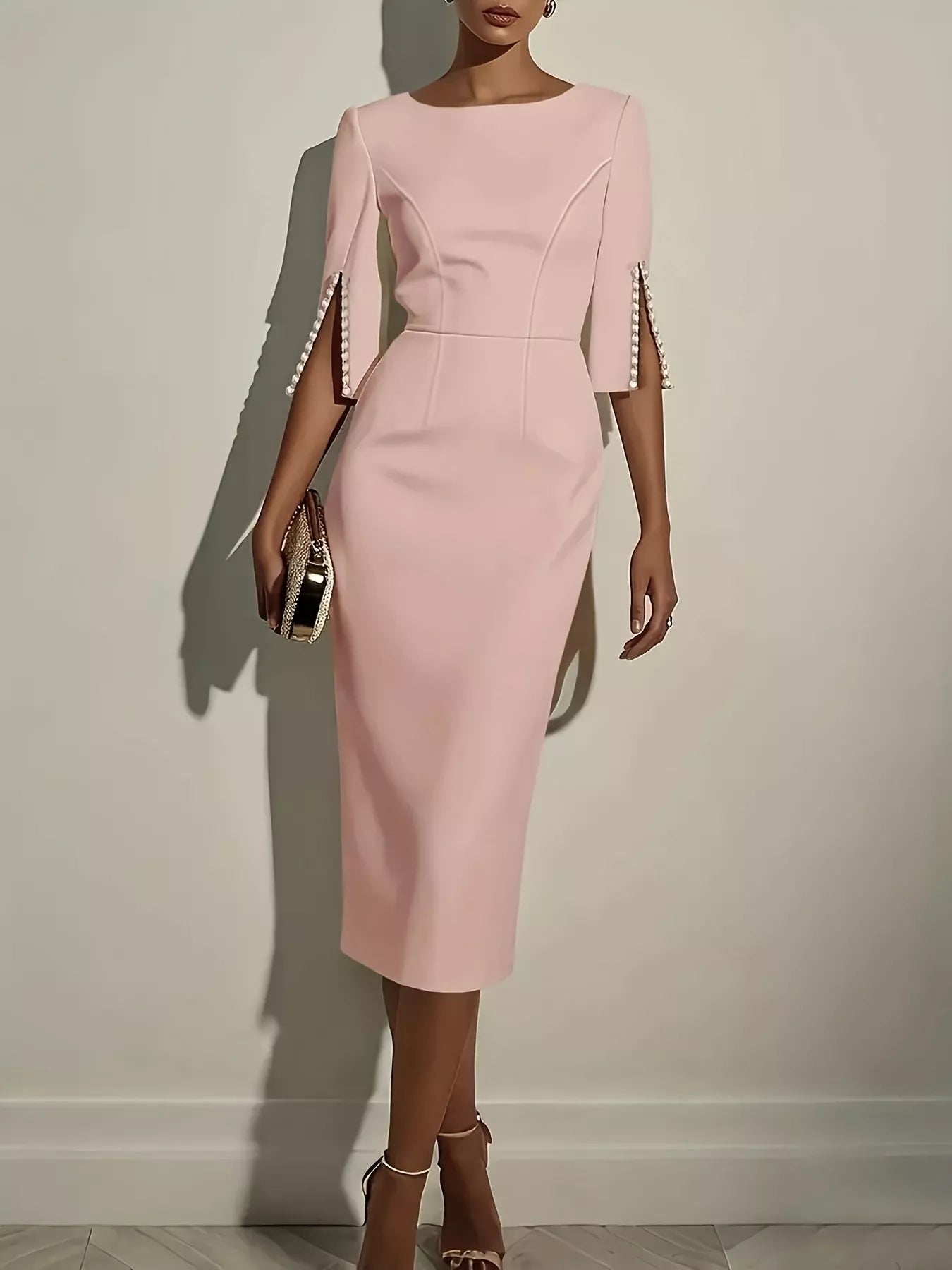 Slim-Fit Elegant Midi Dress