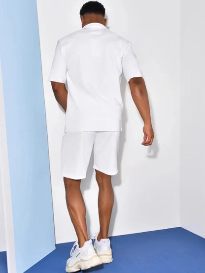 Men's Casual Short Sleeve Shirt and Shorts Matching Set