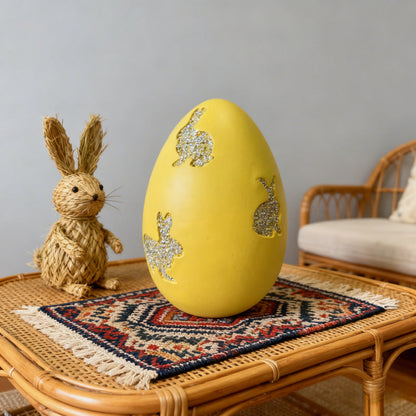 Easter Egg with Glitter Bunny Cutouts