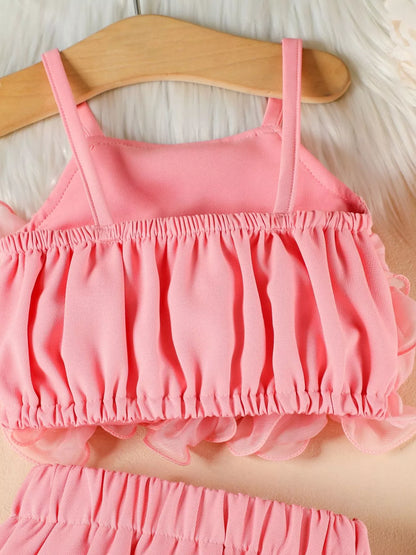 Children's Ruffled Trim Cami Top & Skirt Set