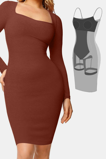 Full Size Built-In Shapewear Dress - MONLANE